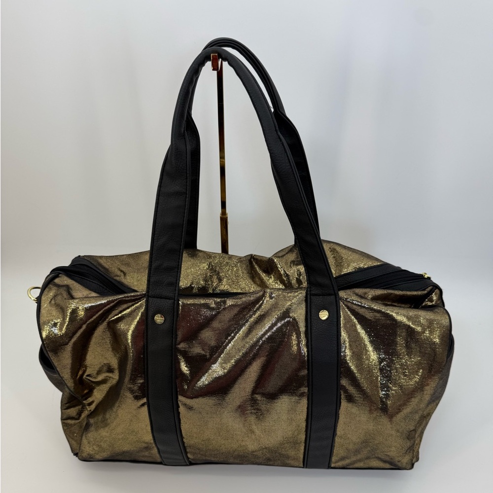 Madden Girl Metallic Gold Large Weekender Duffle/Travel Bag - Picture 11 of 15